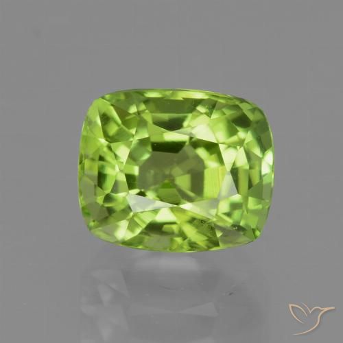 2.10ct Натуральный Желтовато-зеленый Перидот, Подушка, VVS-VS