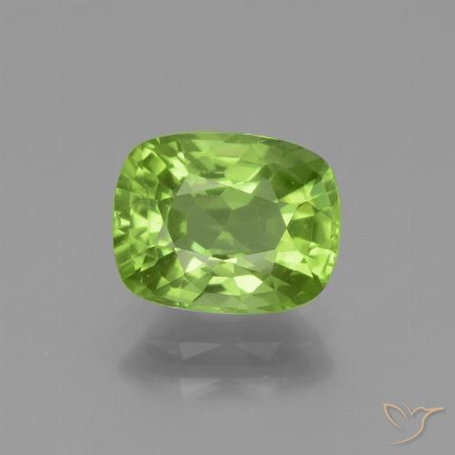 2.40ct Натуральный Ярко-зеленый Перидот, Подушка, Чистота VS