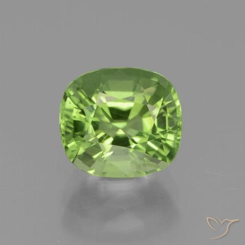 2.26ct Натуральный Ярко-зеленый Перидот, Подушка, Чистота VS