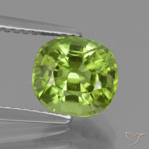 2.26ct Натуральный Средний зеленый Перидот, Подушка, Чистота VS