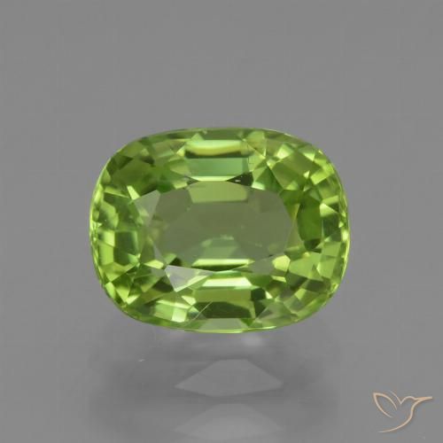 2.06ct Натуральный Ярко-зеленый Перидот, Подушка, Чистота VS