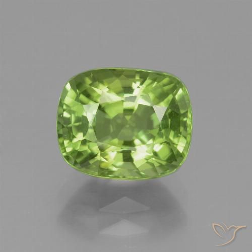 2.45ct Натуральный Желтовато-зеленый Перидот, Подушка, Чистота VS