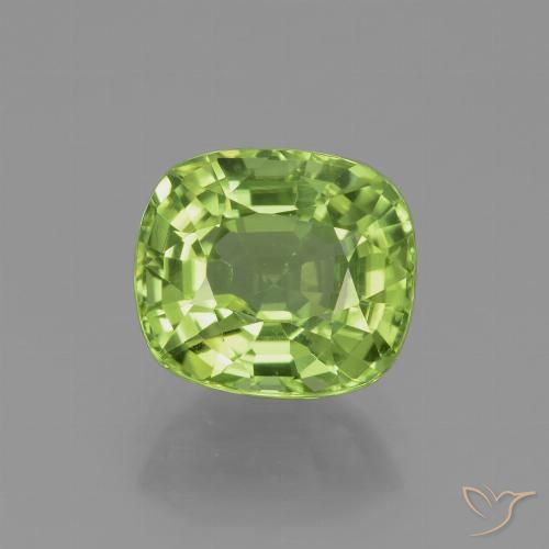 2.37ct Натуральный Средний зеленый Перидот, Подушка, VVS-VS