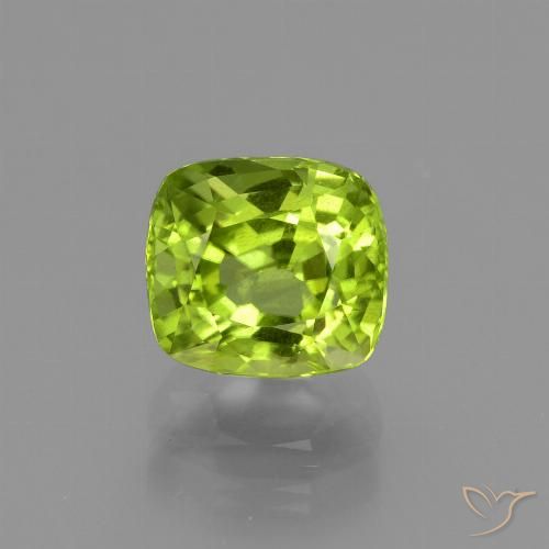 2.33ct Натуральный Средний зеленый Перидот, Подушка, Чистота VS