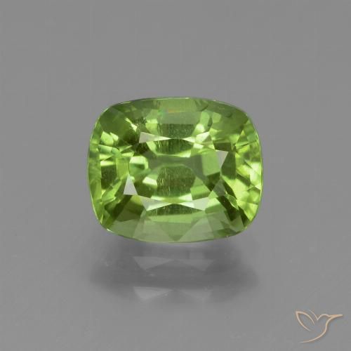 1.92ct Натуральный Ярко-зеленый Перидот, Подушка, Чистота VS