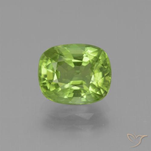 2.30ct Натуральный Ярко-зеленый Перидот, Подушка, Чистота VS