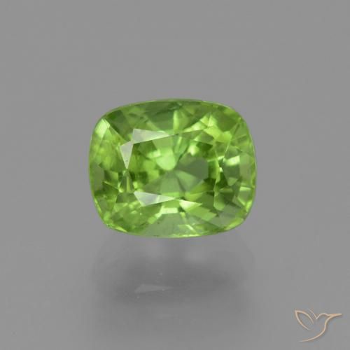 2.50ct Натуральный Ярко-зеленый Перидот, Подушка, Чистота VS