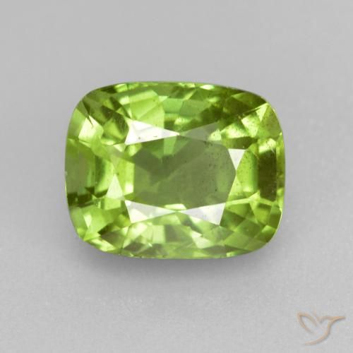 2.29ct Натуральный Желтовато-зеленый Перидот, Подушка, Чистота VS
