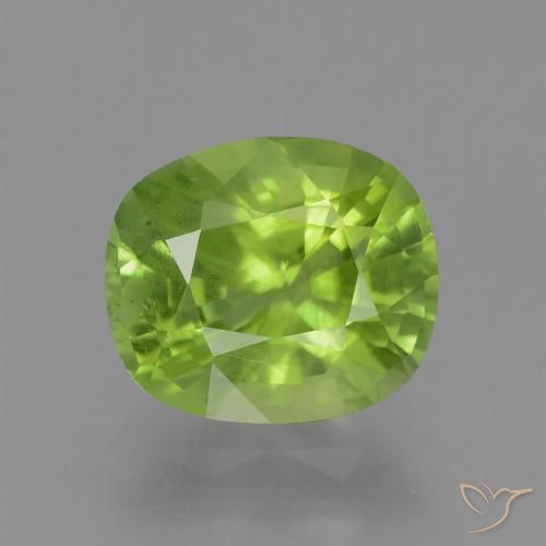 2.40ct Натуральный Желтовато-зеленый Перидот, Подушка, VS-SI