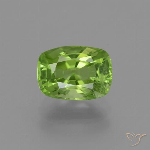 2.43ct Натуральный Ярко-зеленый Перидот, Подушка, Чистота VS
