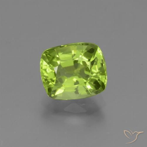 1.90ct Натуральный Средний зеленый Перидот, Подушка, VVS-VS