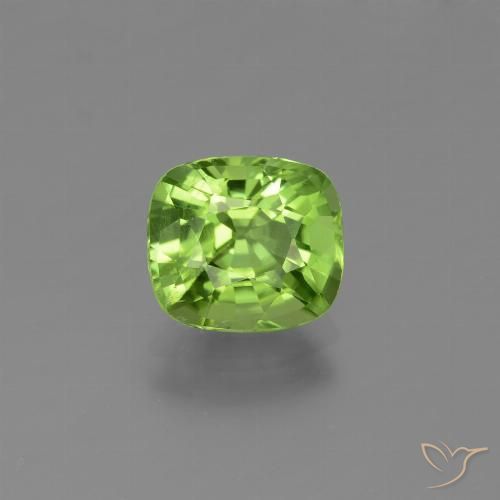 1.92ct Натуральный Ярко-зеленый Перидот, Подушка, Чистота VS