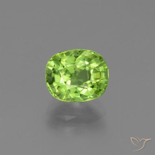2.13ct Натуральный Ярко-зеленый Перидот, Подушка, VVS-VS