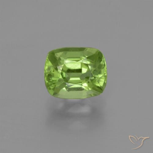 2.02ct Натуральный Средний зеленый Перидот, Подушка, Чистота VS