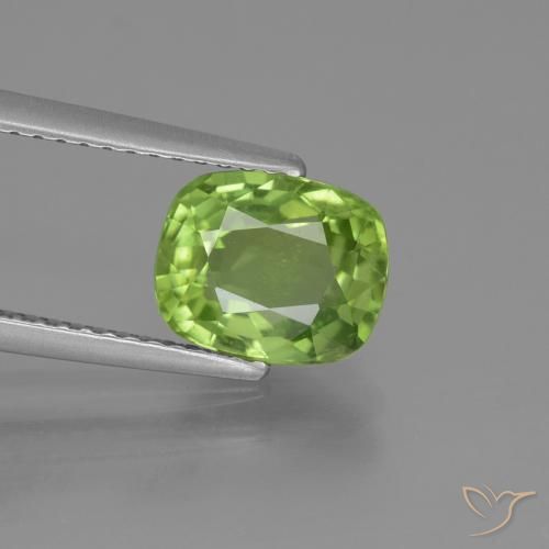 2.25ct Натуральный Средний зеленый Перидот, Подушка, Чистота VS
