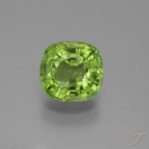 2.59ct Натуральный Ярко-зеленый Перидот, Подушка, VS-SI