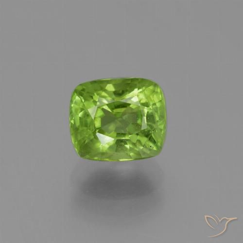 2.33ct Натуральный Ярко-зеленый Перидот, Подушка, VS-SI