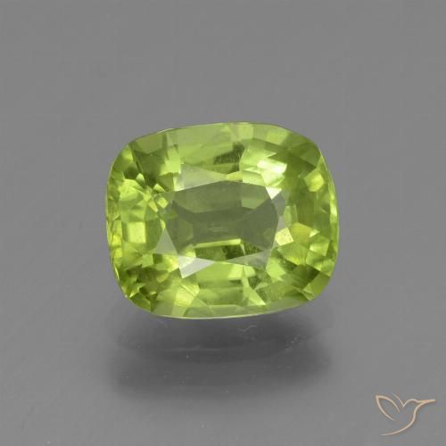 1.80ct Натуральный Светло-живой зеленый Перидот, Подушка, VS-SI