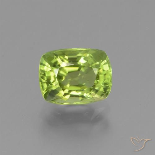 2.04ct Натуральный Средний зеленый Перидот, Подушка, Чистота VS