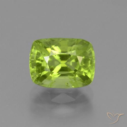 2.52ct Натуральный Ярко-зеленый Перидот, Подушка, Чистота VS