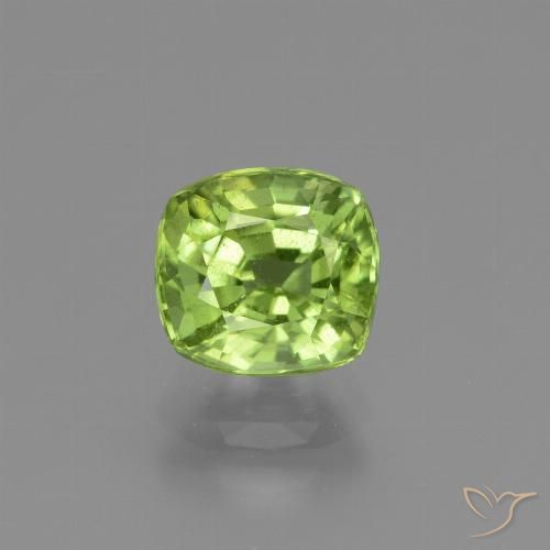 1.79ct Натуральный Ярко-зеленый Перидот, Подушка, Чистота VS