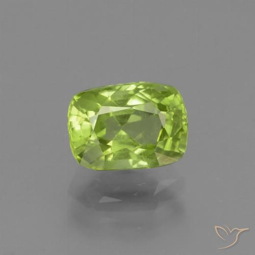 1.96ct Натуральный Светло-живой зеленый Перидот, Подушка, Чистота VS