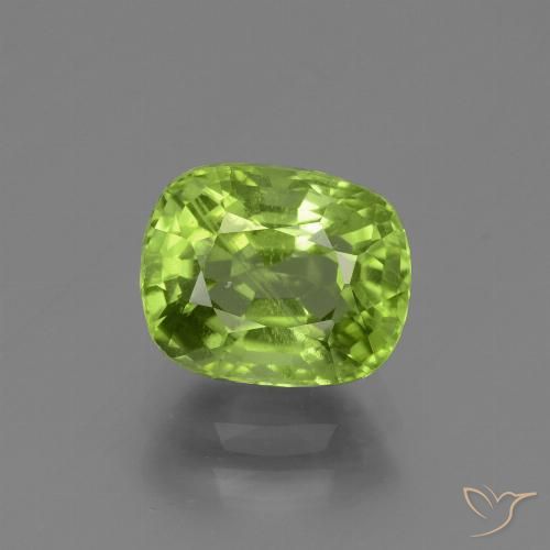 2.37ct Натуральный Желтовато-зеленый Перидот, Подушка, VS-SI