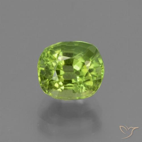 2.27ct Натуральный Средний зеленый Перидот, Подушка, Чистота VS