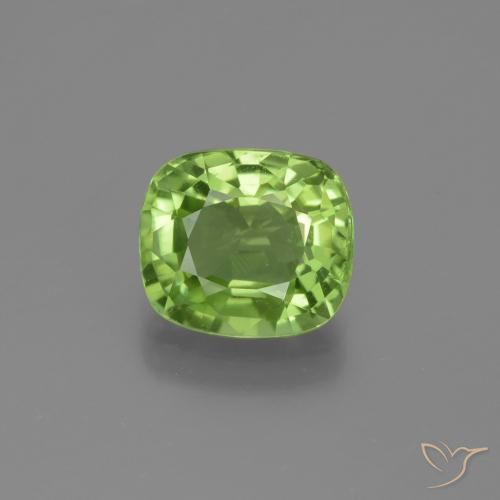 2.21ct Натуральный Ярко-зеленый Перидот, Подушка, Чистота VS