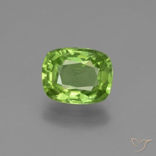 2.25ct Натуральный Ярко-зеленый Перидот, Подушка, Чистота VS