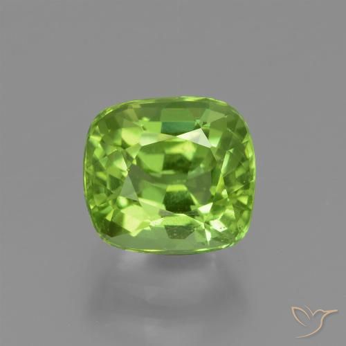 2.30ct Натуральный Средний зеленый Перидот, Подушка, Чистота VS
