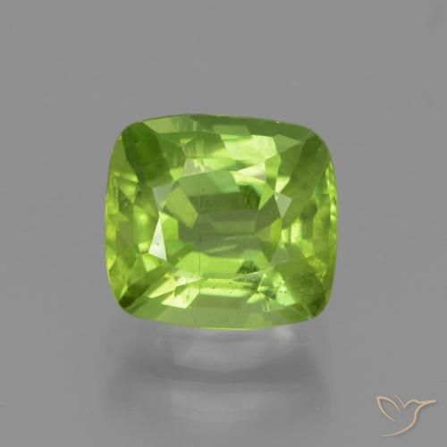 2.25ct Натуральный Средний зеленый Перидот, Подушка, Чистота VS