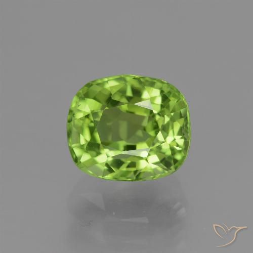 2.30ct Натуральный Ярко-зеленый Перидот, Подушка, VVS-VS