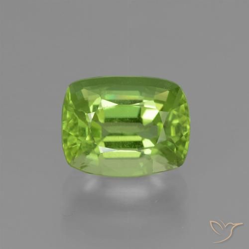 2.13ct Натуральный Средний зеленый Перидот, Подушка, Чистота VS