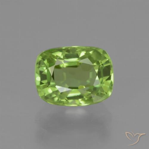 2.07ct Натуральный Ярко-зеленый Перидот, Подушка, Чистота VS