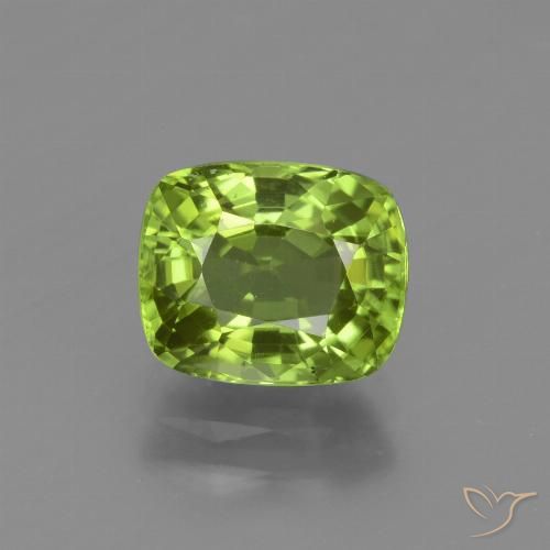 2.50ct Натуральный Средний зеленый Перидот, Подушка, VVS-VS
