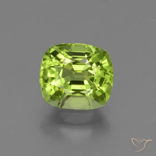 2.26ct Натуральный Средний зеленый Перидот, Подушка, Чистота VS