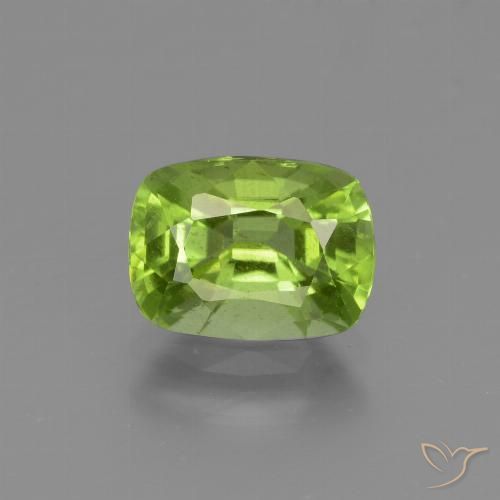 1.89ct Натуральный Средний зеленый Перидот, Подушка, Чистота VS