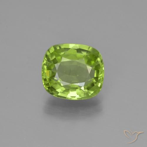 2.10ct Натуральный Средний зеленый Перидот, Подушка, Чистота VS