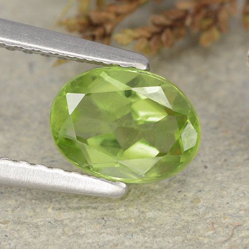 1.24ct Натуральный Средний зеленый Перидот, Овал, Чистота VS