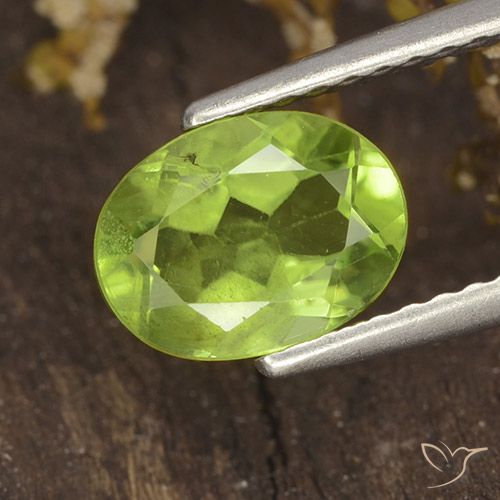 1.38ct Натуральный Средний зеленый Перидот, Овал, Чистота VS