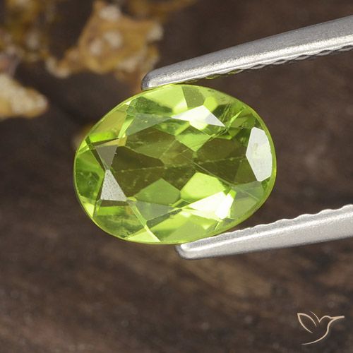 1.19ct Натуральный Средний зеленый Перидот, Овал, Чистота VS