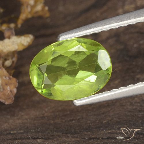 1.20ct Натуральный Живой желтовато-зеленый Перидот, Овал, Чистота VS