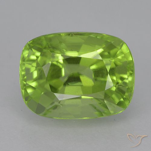 2.09ct Натуральный Ярко-зеленый Перидот, Подушка, VVS-VS