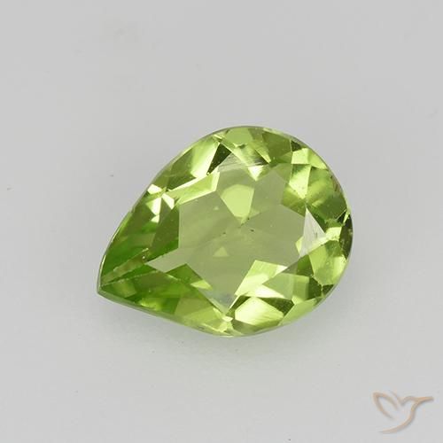 0.92ct Натуральный Средний зеленый Перидот, Форма груши, Чистота VS
