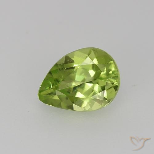 0.82ct Натуральный Средний зеленый Перидот, Форма груши, Чистота VS
