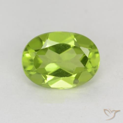 1.49ct Натуральный Средний зеленый Перидот, Овал, VVS-VS