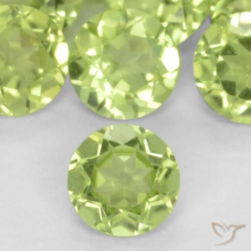 0.18ct Натуральный Светло-живой зеленый Перидот, Круглый, Чистота VS