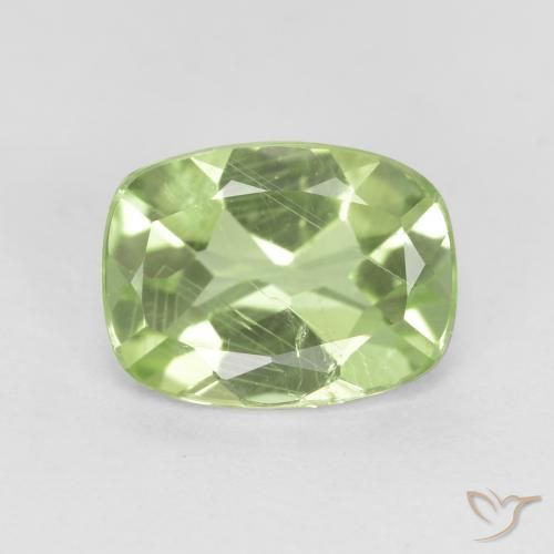 1.29ct Натуральный Бледно-грушевый зеленый Перидот, Подушка, VS-SI