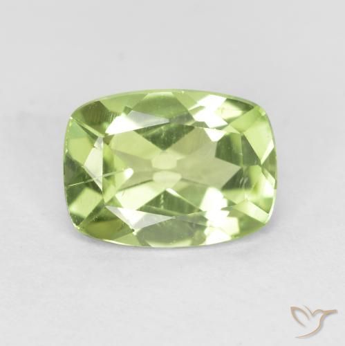 1.08ct Натуральный Средний зеленый Перидот, Подушка, Чистота VS